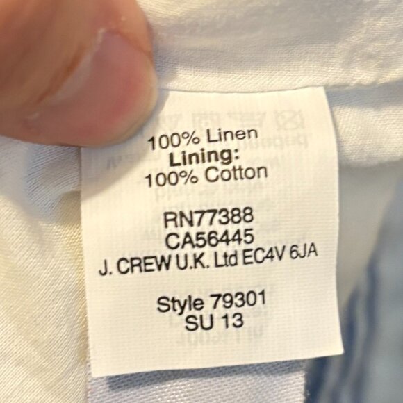 J. Crew Linen Blue White Stripe Drawstring Mini Skirt - Picture 9 of 10